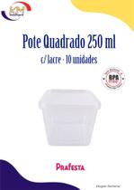 Pote quadrado auto lacre 250 ml - 10 unid. - bolo de pote/alimentos (16056) - Prafesta Pote quadrado auto lacre 250 ml - 10 unid. - bolo de pote/alimentos (16056) - Prafesta