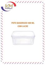 Pote quadrado auto lacre 400 ml - 10 unid. - embalagem alimentos (16000) Pote quadrado auto lacre 400 ml - 10 unid. - embalagem alimentos (16000)