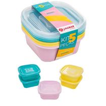 Pote Quadrado C/ 5 Pçs Organiza 690Ml - 6325 Pote Quadrado C/ 5 Pçs Organiza 690Ml - 6325