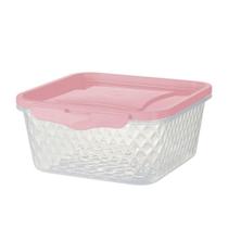 Pote Quadrado Com Trava 1l - Bpa Free Rosa Pote Quadrado Com Trava 1l - Bpa Free Rosa