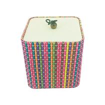 Pote Quadrado de Bambu 9cmx8,5cm Cores Sortidas