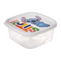 Pote Quadrado Decorado 1,1 Litros com Tampa Stitch Disney