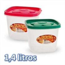 Pote Quadrado Hermético De Plastico 1.400ml - Fecha Maxx 1400ML - PANAMI