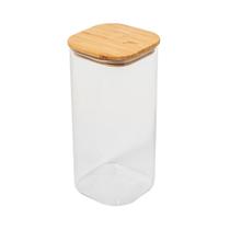 Pote Quadrado Hermético De Vidro Borossilicato Com Tampa De Bambu Yoi 1635ml Pote Quadrado Hermético De Vidro Borossilicato Com Tampa De Bambu Yoi 1635ml
