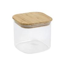 Pote Quadrado Hermético Tampa Bambu 750ml Vidro Boro Pote Quadrado Hermético Tampa Bambu 750ml Vidro Boro