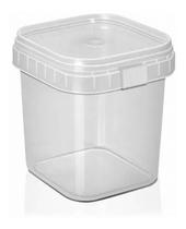 Pote Quadrado Lacre Plástico Sorvete Farofa 1000ml 100 Unid