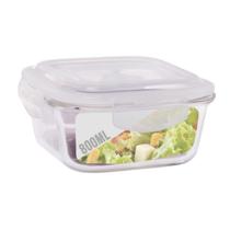 Pote Quadrado Mantimentos Vidro Grande Hermetico 800 ml
