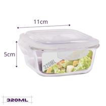 Pote Quadrado Mantimentos Vidro Hermetico 320 ml
