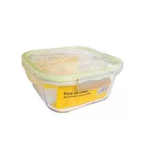 Pote Quadrado Marmita de Vidro Hermético com Tampa 400ML - MONALIZA IMPORT