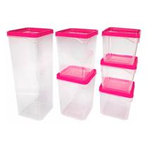 Pote Quadrado Modular Cozinha Conjunto 6 Organizador