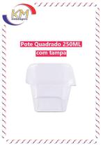 Pote quadrado sem lacre 250 ml c/tampa - 20 unid. - sobremesas/bolos/doces (1473) Pote quadrado sem lacre 250 ml c/tampa - 20 unid. - sobremesas/bolos/doces (1473)