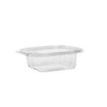 Pote Quadrado Transparente 350ml Tampa com Lacre F731 Fibraform c/50 un