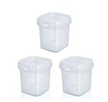 Pote Quadrado Transparente com Tampa 220ml - 20 Unidades