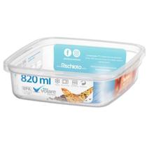 Pote Quadrado Volare em Plástico Transparente 820ml - Rischioto