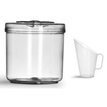 Pote Redondo Acrílico C/ Tampa ( 5 Litros ) + Concha 100 Ml