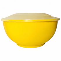 Pote Redondo Bacia Saladeira 3900ml cores c/ tampa Cor:Amarelo