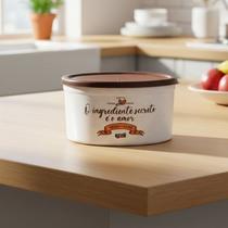 Pote Redondo Branco Premium Tampa Marrom 500ml C0450 Pote Redondo Branco Premium Tampa Marrom 500ml C0450