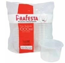 Pote Redondo C/ Tampa 1000ml PraFesta c/ 24 unidades