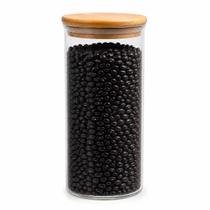 Pote Redondo Com Tampa Bambu Hermético 1,1L Original - Boro Capacidade:1100L Pote Redondo Com Tampa Bambu Hermético 1,1L Original - Boro Capacidade:1100L