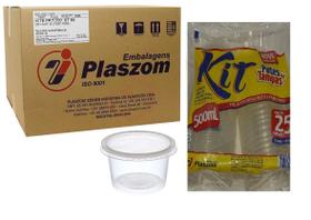 Pote Redondo Com Tampa Bolo De Pote 500Ml C/350 (1Cx)