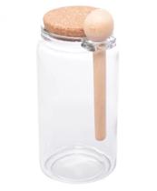 Pote Redondo com Tampa de Rolha e Colher de Bambu 1 L - Lyor