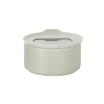 Pote Redondo de cerâmica - Tampa de Vidro - 200ml - FIKA ONE - Cor Branco Pote Redondo de cerâmica - Tampa de Vidro - 200ml - FIKA ONE - Cor Branco