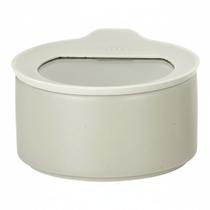 Pote Redondo De Cerâmica Tampa De Vidro e silicone 200ml