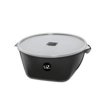 Pote Redondo De Plástico Com Tampa 6L Uz Preto