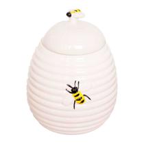 Pote Redondo de Porcelana Bee Branco 700ml Hauskraft Pote Redondo de Porcelana Bee Branco 700ml Hauskraft