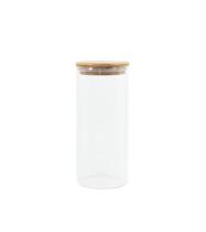 Pote Redondo de Vidro com Tampa de Bambu 800ml para Armazenamento de Alimentos Pote Redondo de Vidro com Tampa de Bambu 800ml para Armazenamento de Alimentos