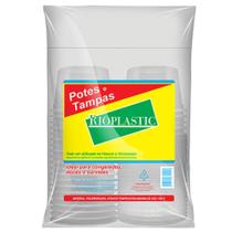 Pote Redondo Descartável 1 KG com Tampa Transparente Freezer e Microondas com 48 unidades