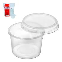 Pote Redondo Descartável 350Ml Freezer Microondas Tampa 72Un Pote Redondo Descartável 350Ml Freezer Microondas Tampa 72Un
