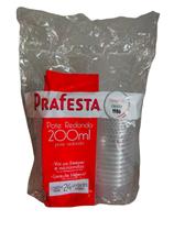 Pote redondo freezer e micro-ondas 200ml com tampa Prafesta c/24un Pote redondo freezer e micro-ondas 200ml com tampa Prafesta c/24un