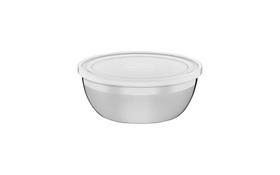 Pote redondo freezinox em aco inox com tampa plastica 14 cm 0,8 l tramontina