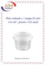 Pote redondo G-307 c/tampa 145 ml c/25 unid. - Galvanotek - géleia, sorvete, gelatina, pudim (9040)