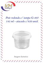 Pote redondo G-307 c/tampa 145 ml c/850 unid. - Galvanotek - géleia, sorvete, gelatina, pudim (9037) Pote redondo G-307 c/tampa 145 ml c/850 unid. - Galvanotek - géleia, sorvete, gelatina, pudim (9037)