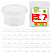 Pote Redondo Kit 25 200 Ml Descartável Transparente Microondas Freezer Seguro Pote Redondo Kit 25 200 Ml Descartável Transparente Microondas Freezer Seguro