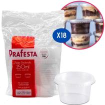 Pote Redondo Marmita Microondas e Freezer Prafesta 250ml Com Tampa - Cx 432 unidades (18x24)