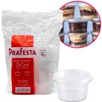 Pote Redondo Marmita Microondas e Freezer Prafesta 250ml Com Tampa - Pct 24 Unidades