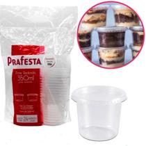 Pote Redondo Marmita Microondas e Freezer Prafesta 350ml Com Tampa - Cx 432 Unidades (18x24)