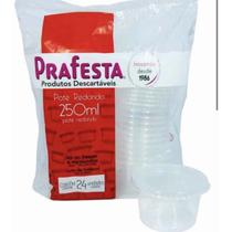 Pote Redondo Microondas E Freezer 250ml C/24 Unidades Prafesta