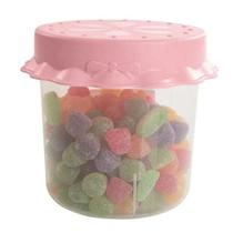 Pote Redondo Tampa Rosa Modelo Saia Laço Transparente 1Litro