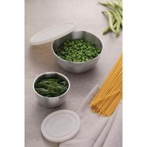 Pote Redondo Tramontina Freezinox em Aço Inox com Tampa Plástica 14 cm 0,8 L