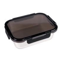 Pote Refratário Retangular com Tampa Preta 1,5 Litros - MOR Pote Refratário Retangular com Tampa Preta 1,5 Litros - MOR