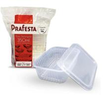Pote Retangular 350ml Marmita Freezer Microondas 24 unid