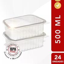 Pote retangular 500ml c/24 und freezer e microondas marmita fit porções Pote retangular 500ml c/24 und freezer e microondas marmita fit porções