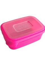 Pote Retangular 500Ml Rosa Fluorescente Solido