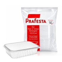 Pote Retangular C/Tampa 1000ml com 24 Unidades Prafesta Pote Retangular C/Tampa 1000ml com 24 Unidades Prafesta