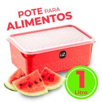 Pote Retangular C/ Tampa 1l Alimentos / Mantimentos Uz Pote Retangular C/ Tampa 1l Alimentos / Mantimentos Uz