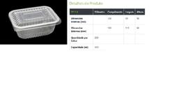 Pote retangular c/ tampa 500ml marmita fit caixa c/250 peças Pote retangular c/ tampa 500ml marmita fit caixa c/250 peças